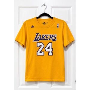 Adidas Los Angeles Lakers Kobe Bryant 24 T-Shirt Mens Small Gold NBA Basketball